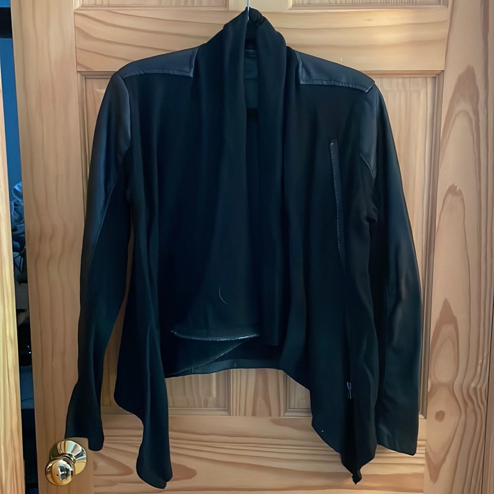 BlankNYC Collarless Black Pleather Jacket-like new